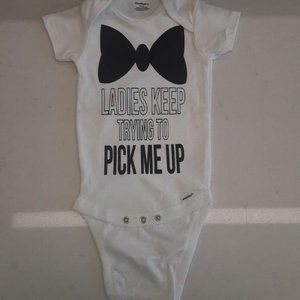 Handmade.  Fits 3-9 Months. Onesie.  100% cotton fabric.